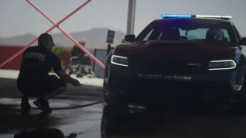 DODGE CHARGER SRT HELLCAT during the day. Stock Footage 242971182