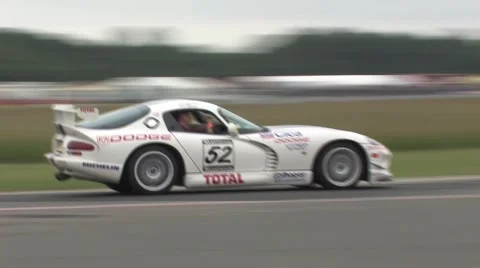 Dodge Viper  on track Stock Footage 52365605