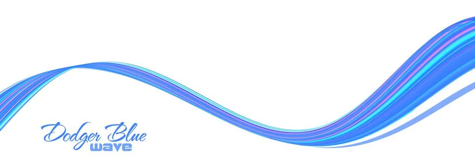 Dodger blue wave on white. Vector Illustrazione stock