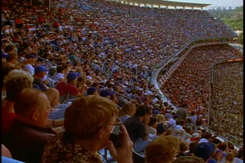 Dodger Stadium, crowd in stands Stock Footage 869410