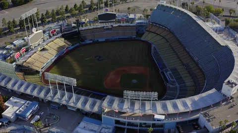 Dodger Stadium Drone Aerial View Los Angeles California Stock Footage 335297115