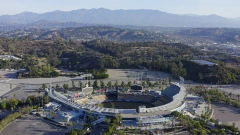 Dodger Stadium Drone Aerial View Los Angeles California Stock Footage 335297265