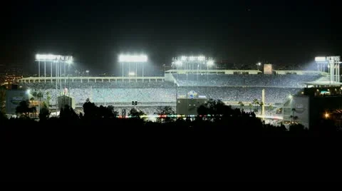 Dodger Stadium, Los Angeles, California, At Night