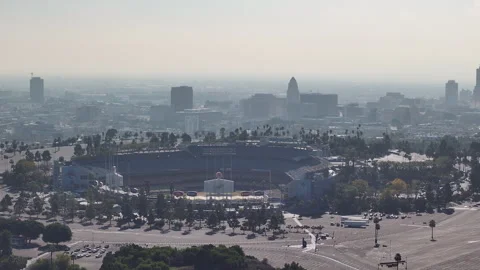 Dodger Stadium Slow Fly Away Stock Footage 263154059