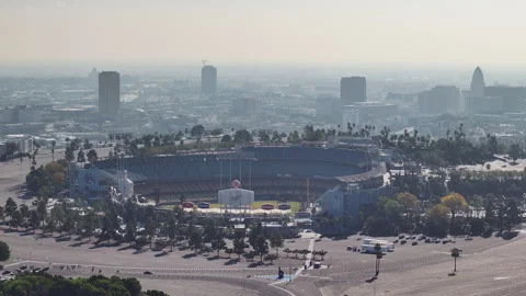Dodger Stadium Slow Front Pan Stock Footage 263141897