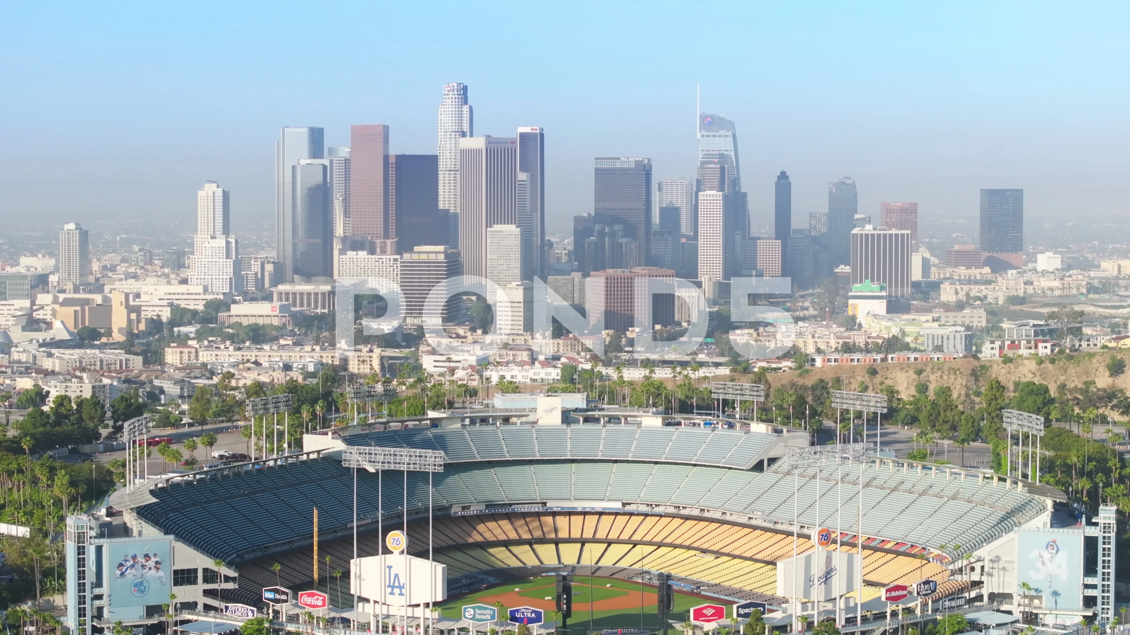 Dodgers Stadium with DTLA in background  Dodger stadium, Stadium wallpaper,  Sunset pictures