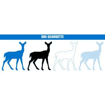 Doe silhouette collection in various styles during simple graphic design is.. Stock Illustration