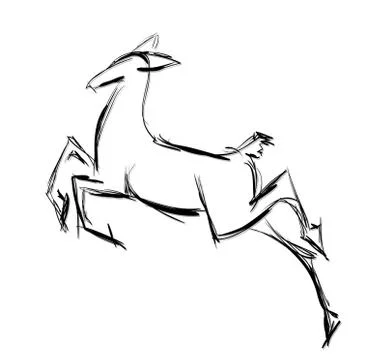 Doe standing. Sketch Vector illustration. Stock Illustration