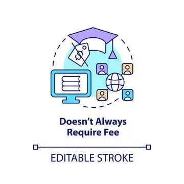 Doesnt always require fee concept icon Illustrazione stock