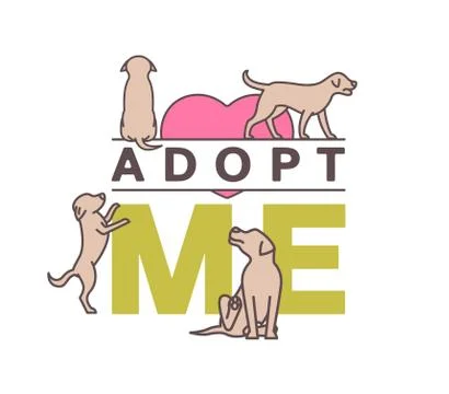 Dog Adoption Logo Stock Illustration