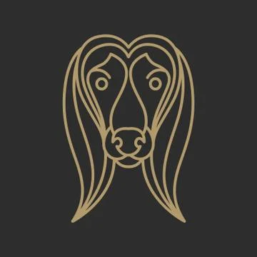 Dog afghan hound logo vector Illustrazione stock