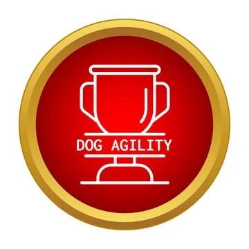 Dog agility competition trophy icon in circle Stock Illustration