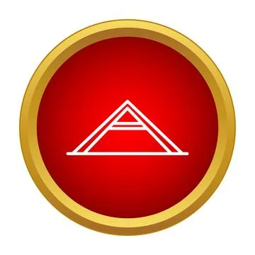 Dog agility a frame obstacle in red circle icon Stock Illustration
