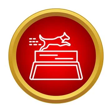 Dog agility jumping obstacle competition icon Stock Illustration