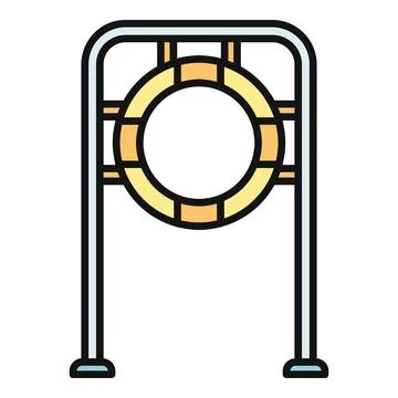 Dog agility training hoop obstacle icon Stock Illustration