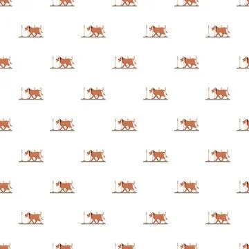 Dog agility training slalom pattern seamless background 스톡 일러스트
