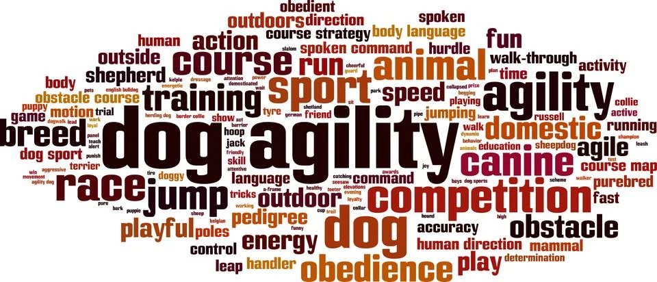 Dog agility word cloud Illustrazione stock