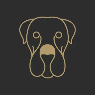 Dog akbash logo Stock Illustration