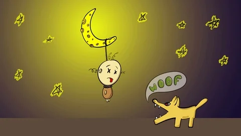 Dog and alien on moon Stock Footage 113664576