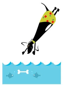 A dog and a bone Stock Illustration