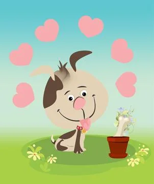 Dog and bone Stock Illustration