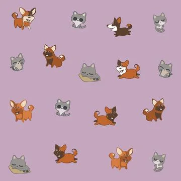 Dog and cat background Stock Illustration