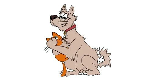 Dog and cat  Stock Footage 198157462