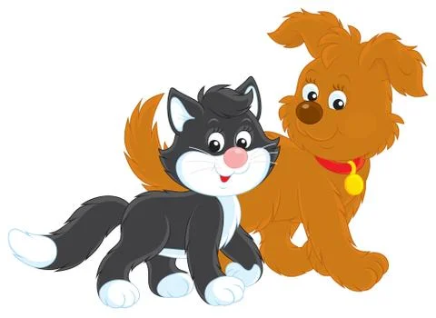 Dog and cat Stock Illustration