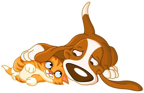 Dog and cat Illustrazione stock