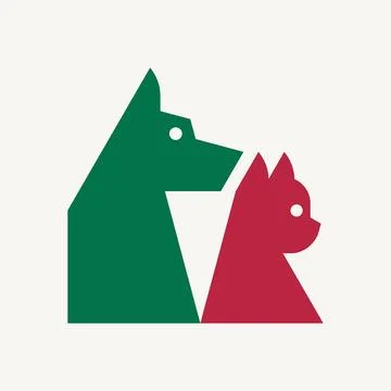 Dog and cat Logo Stock Illustration
