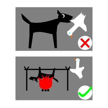 Dog and duck Stock Illustration