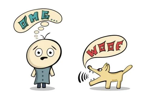 Dog and man Stock Illustration