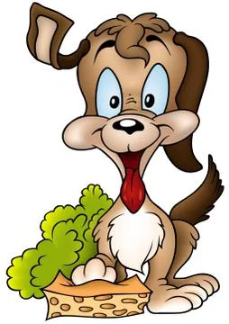 Dog And Sponge Stock Illustration