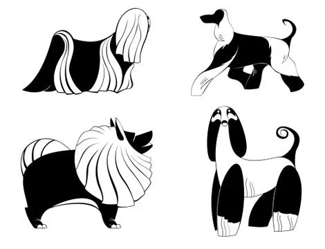 Dog art silhouettes for design Stock Illustration