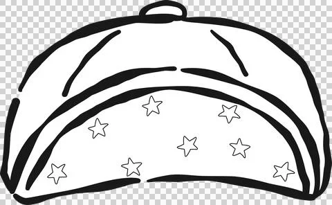 Dog Back to School Outline, Hand Drawn Star Patterned Baseball Cap Stockillustratie