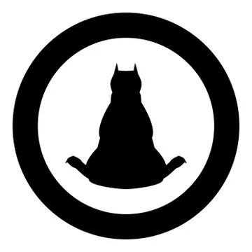 Dog from back view  icon black color in circle Illustrazione stock
