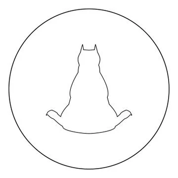 Dog from back view  icon black color in circle Illustrazione stock