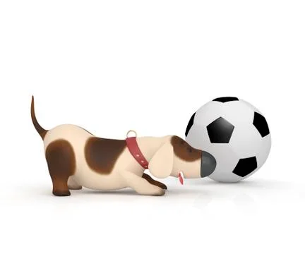 Dog with a ball. Stock Illustration