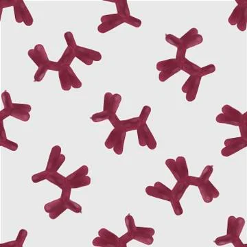 Dog balloon seamless pattern illustration happy carnival Ilustración de archivo