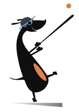 Dog a baseball player Stock Illustration