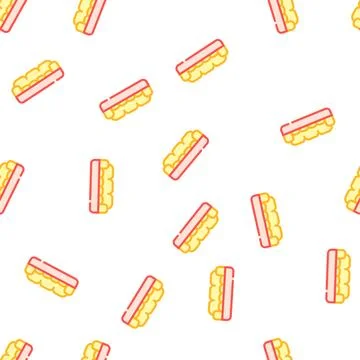 Dog bed couch vector seamless pattern Stock Illustration