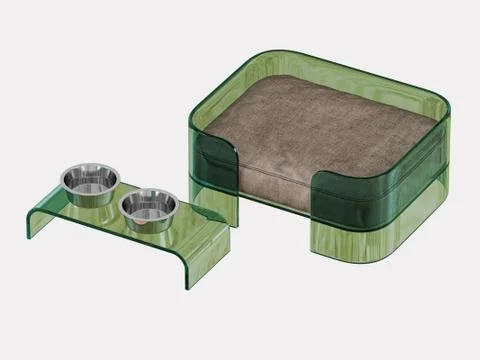Dog Beds on a white background 3d rendering Illustrazione stock