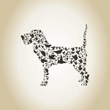 Dog a bird 스톡 일러스트