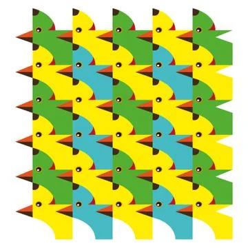 Dog with bird pattern Stock Illustration