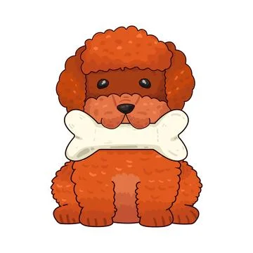 Dog biting bone illustration Illustration