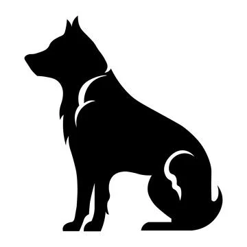 Dog black vector icon on white background Stock Illustration