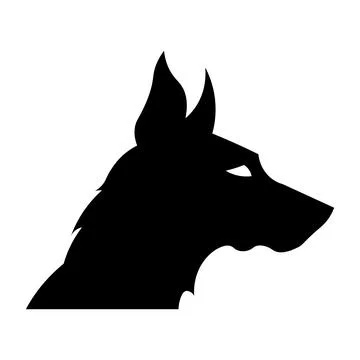 Dog black vector icon on white background Stock Illustration