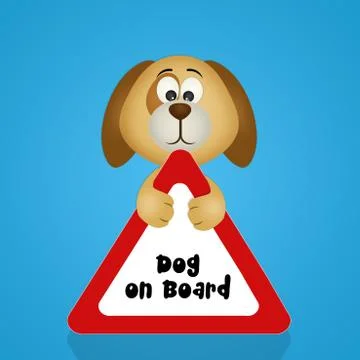 Dog on board Stock Illustration