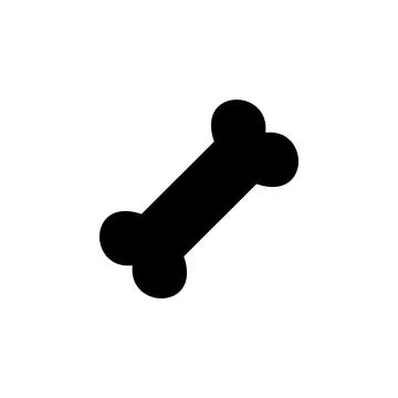 Dog Bone, Animal Food Solid Flat Vector Icon Isolated on White Background Stock Illustration