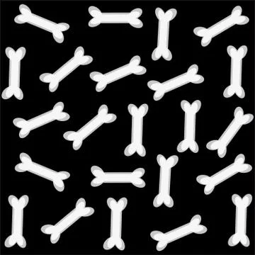 Dog bone on black background. Stock Illustration